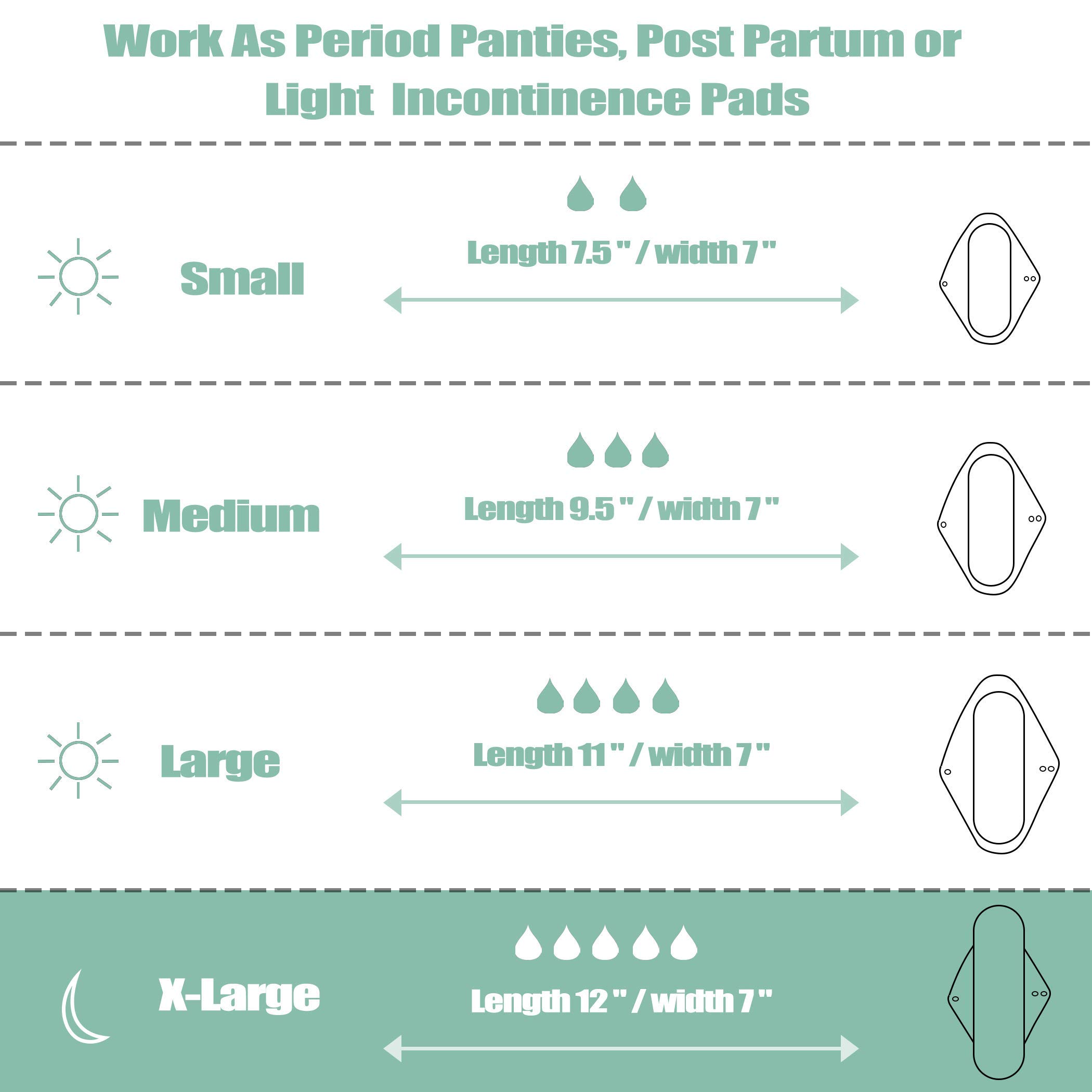 Organic Charcoal Reusable Menstrual Pads for Women - 6 Pack Soft Cloth Sanitary Pads with 1 Mini Wet Bag | Eco-Friendly Period Panty Liners | Natural Leak Protection for Light to Heavy Flow | Perfect for Travel, Work & Active Lifestyle