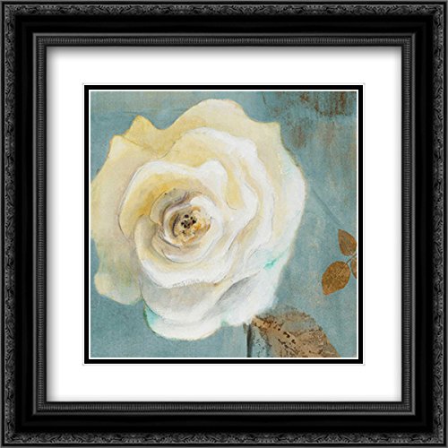 Loreth Lanie 15x15 Black Ornate Framed Double Matted Museum Art Print - Late Summer Roses Wall Decor for Living Room, Bedroom & Office