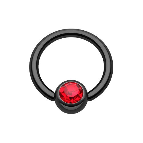 WildKlass Jewelry - Colorful PVD Gem Ball Captive Bead Ring for Body Piercing | Hypoallergenic Stainless Steel Nose Ring, Lip Ring, Earring for Men & Women | Trendy Punk & Gothic Style Jewelry