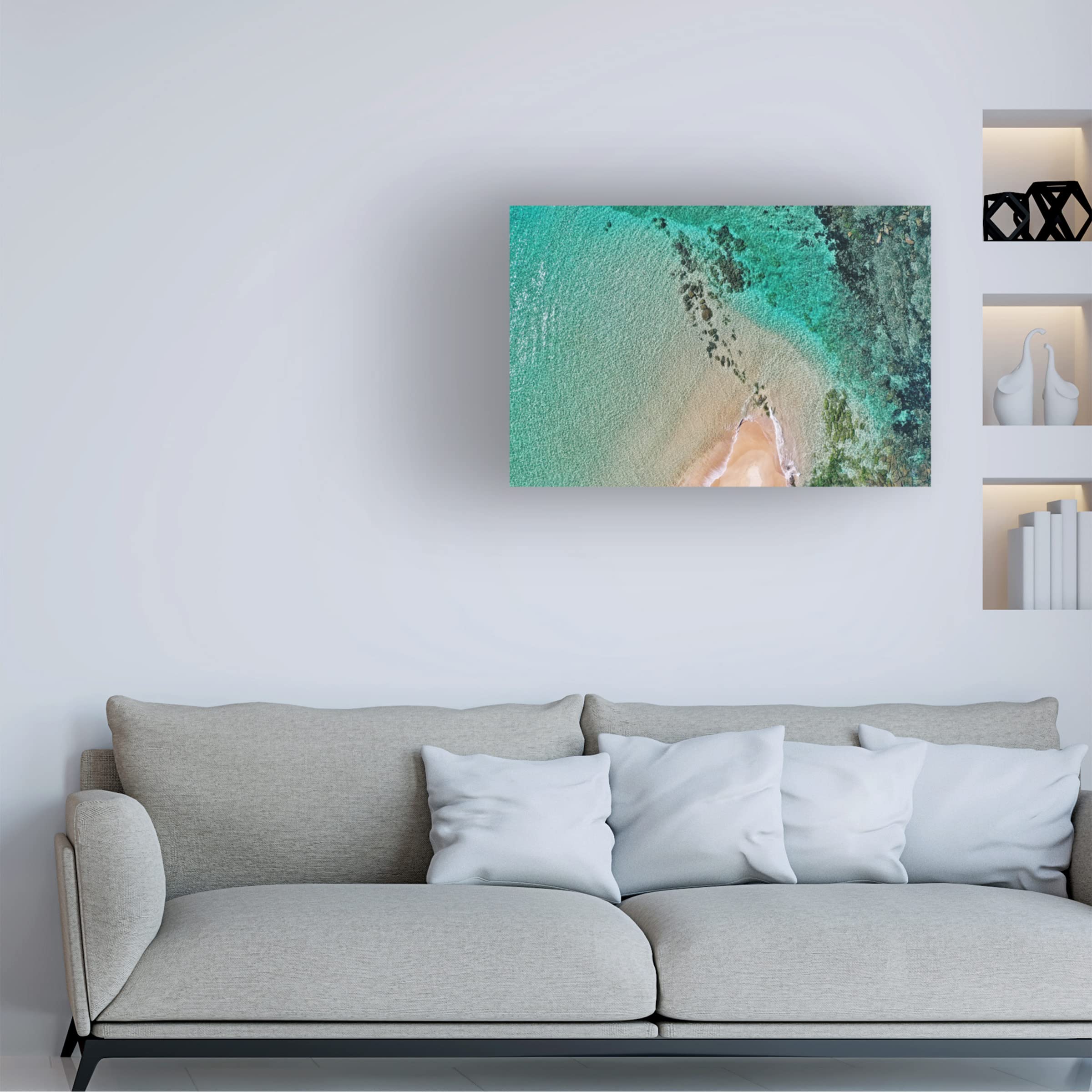 Trademark Fine Art 'Ocean Vibes' Canvas Wall Art by Beata Czyzowska Young - Coastal Beach House Decor for Living Room, Bedroom & Office