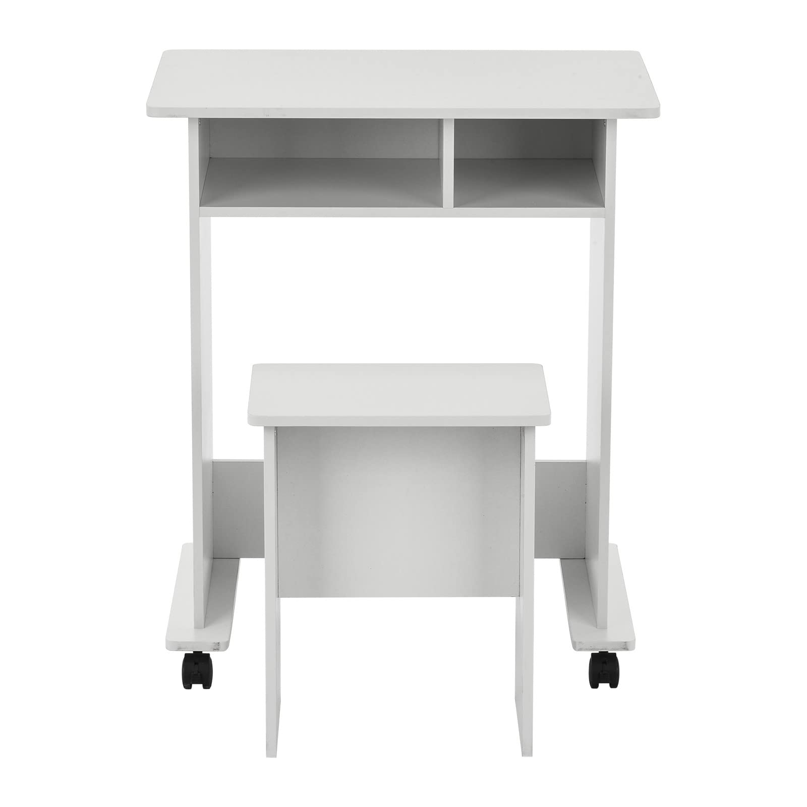 Ergonomic Computer Gaming Desk with Storage Drawers - Home Office Writing Study Desk for PC, Laptop & Vanity Makeup (White, 901) - Perfect for Small Spaces, Gaming Setup & Bedroom Workspace