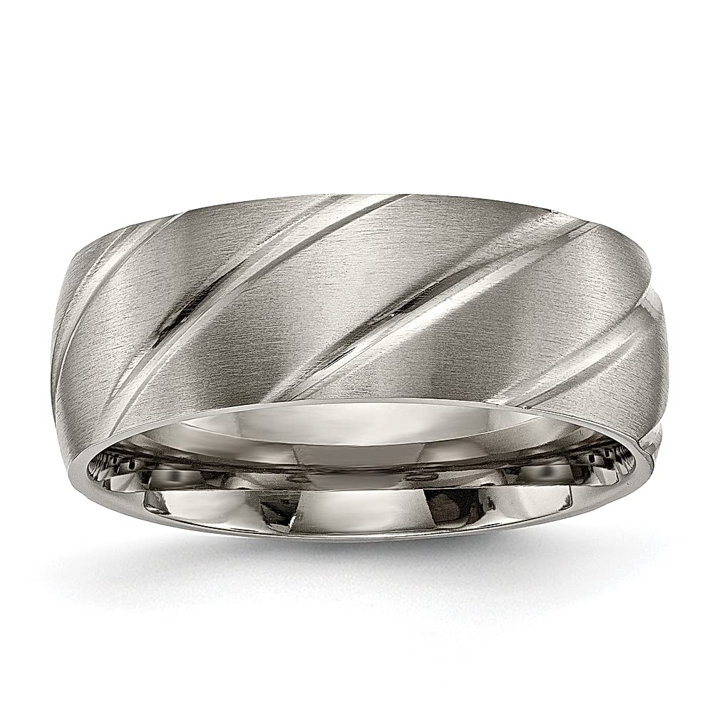 ICE CARATS 8mm Titanium Swirl Band Ring for Men - Durable Wedding, Fashion & Gift Jewelry - Perfect for Engagements, Anniversaries & Special Occasions