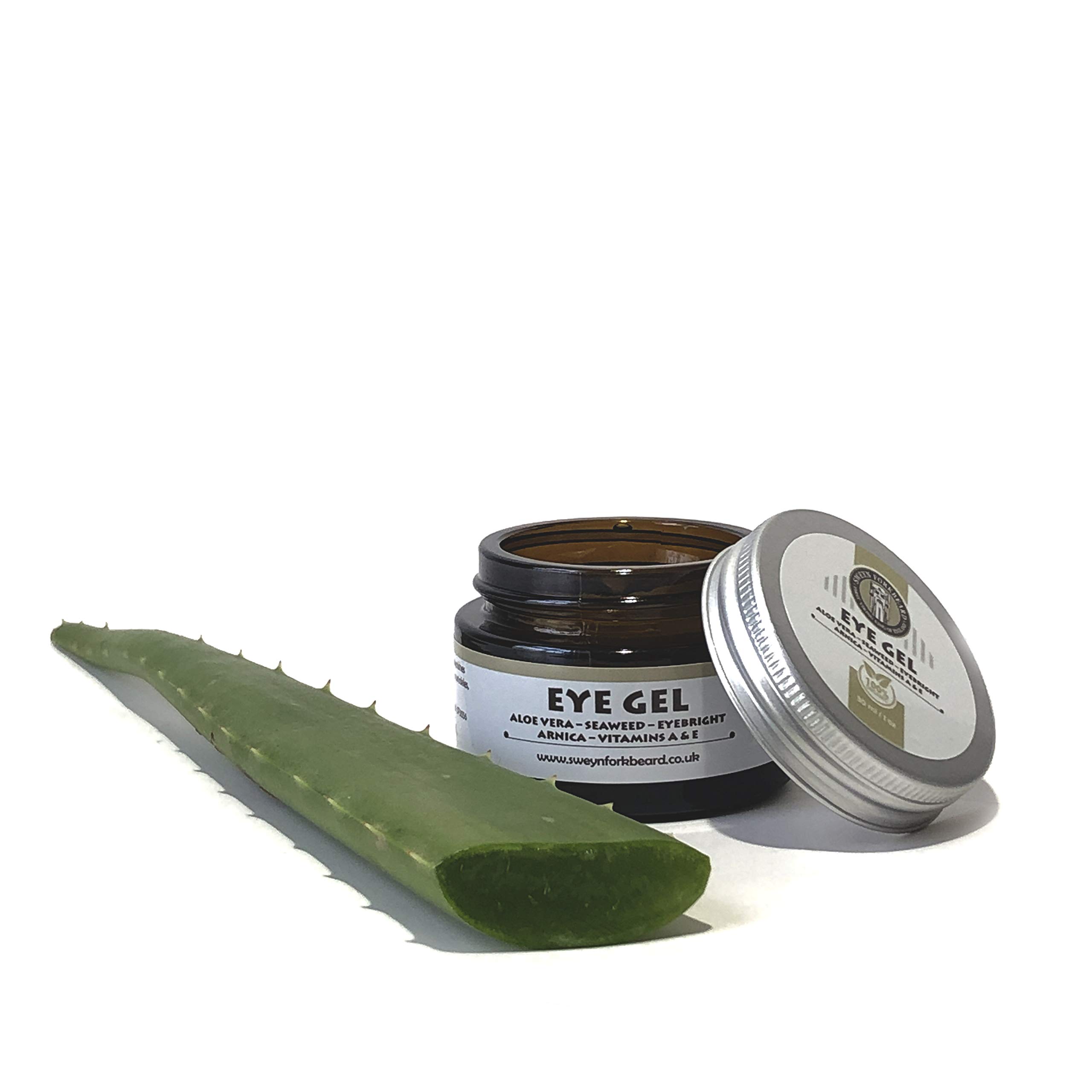 Organic Eye Gel with Aloe Vera, Seaweed, Eyebright & Arnica - Vitamin A & E Enriched Dark Circle Treatment for Men & Women | Made in London | Perfect for Night Care & Morning Refreshment
