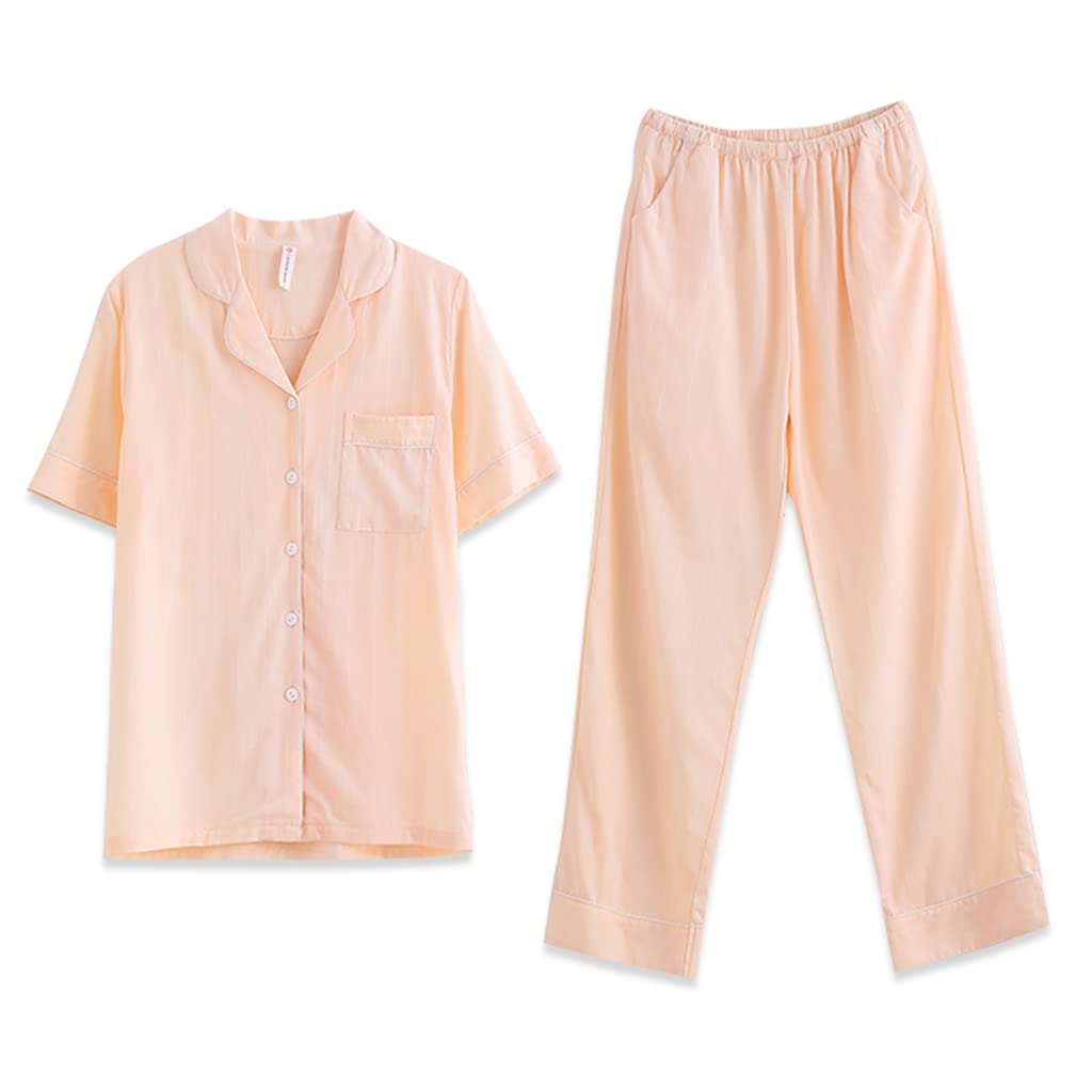 TJLSS Women's Summer Modal Pajama Set - Soft Woven Short Sleeve Top & Lounge Pants - Breathable Thin Ice Silk Homewear (Color A, Size XL) - Perfect for Sleepwear, Relaxing at Home & Vacation Comfort