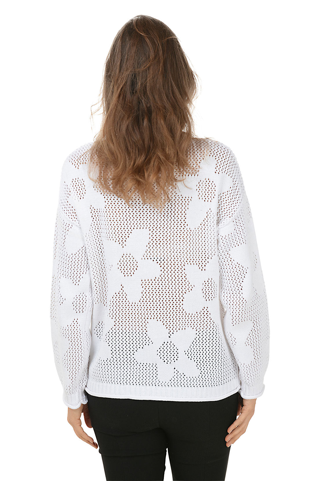 Stylish Daisy Open Weave Sweater for Women - Lightweight Knit Pullover for Spring & Fall - Perfect for Casual Outings, Office Wear, and Date Nights