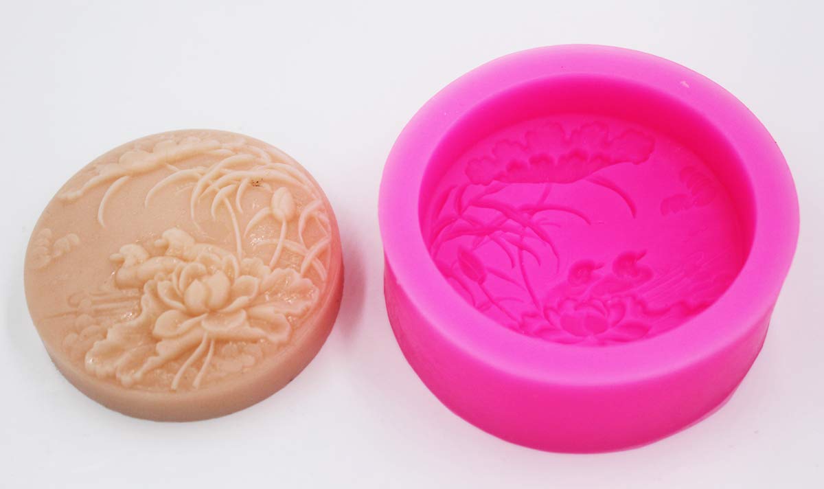 Handmade Silicone Soap Mold - Lotus Pond & Mandarin Duck Design for DIY Soap Making, Candle Making, Bath Bomb Crafting - Perfect for Home Decor, Gift Making & Craft Projects