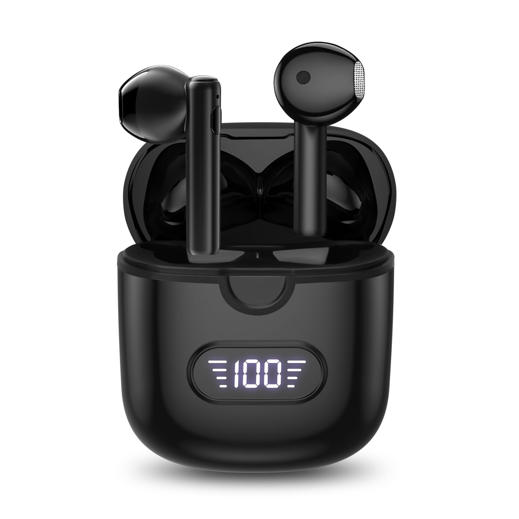 HNEE Wireless Earbuds Bluetooth 5.3 - 48H Playtime, LED Power Display, IPX5 Waterproof Stereo Headphones with Mic & Charging Case - Perfect for Sports, Workouts, Running, Gym & Commuting
