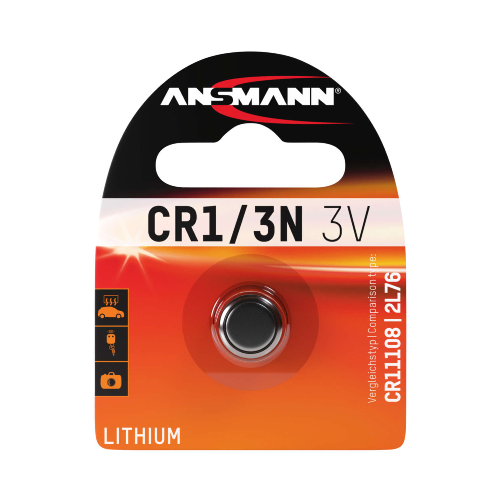 Ansmann CR1/3N 3V Lithium Battery for Cameras, Medical Devices & Electronics - Long Lasting Power Supply for Digital Devices