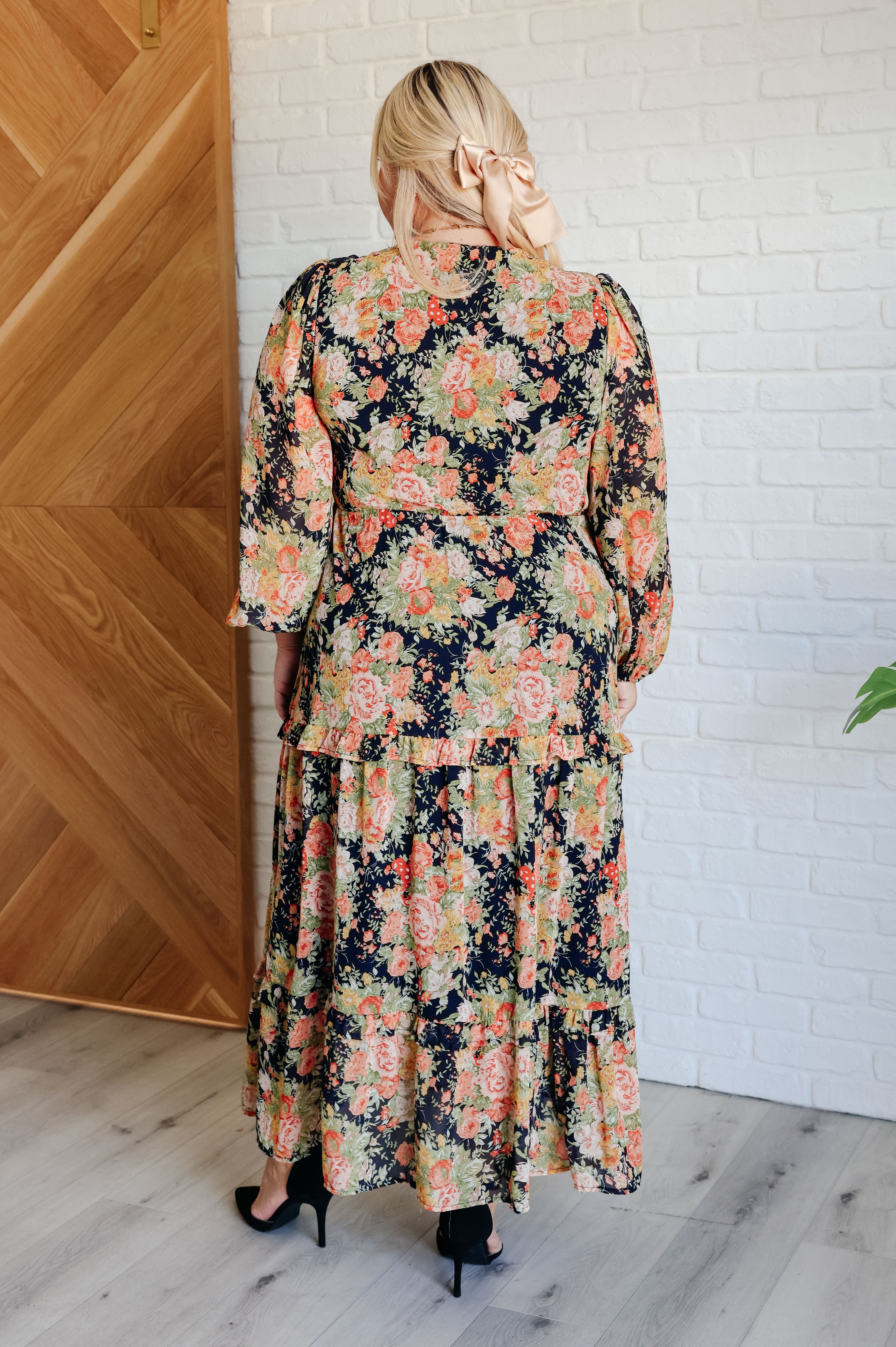My Heart Will Go On Elegant Tiered Balloon Sleeve Dress for Women | Romantic Date Night & Special Occasion Outfit