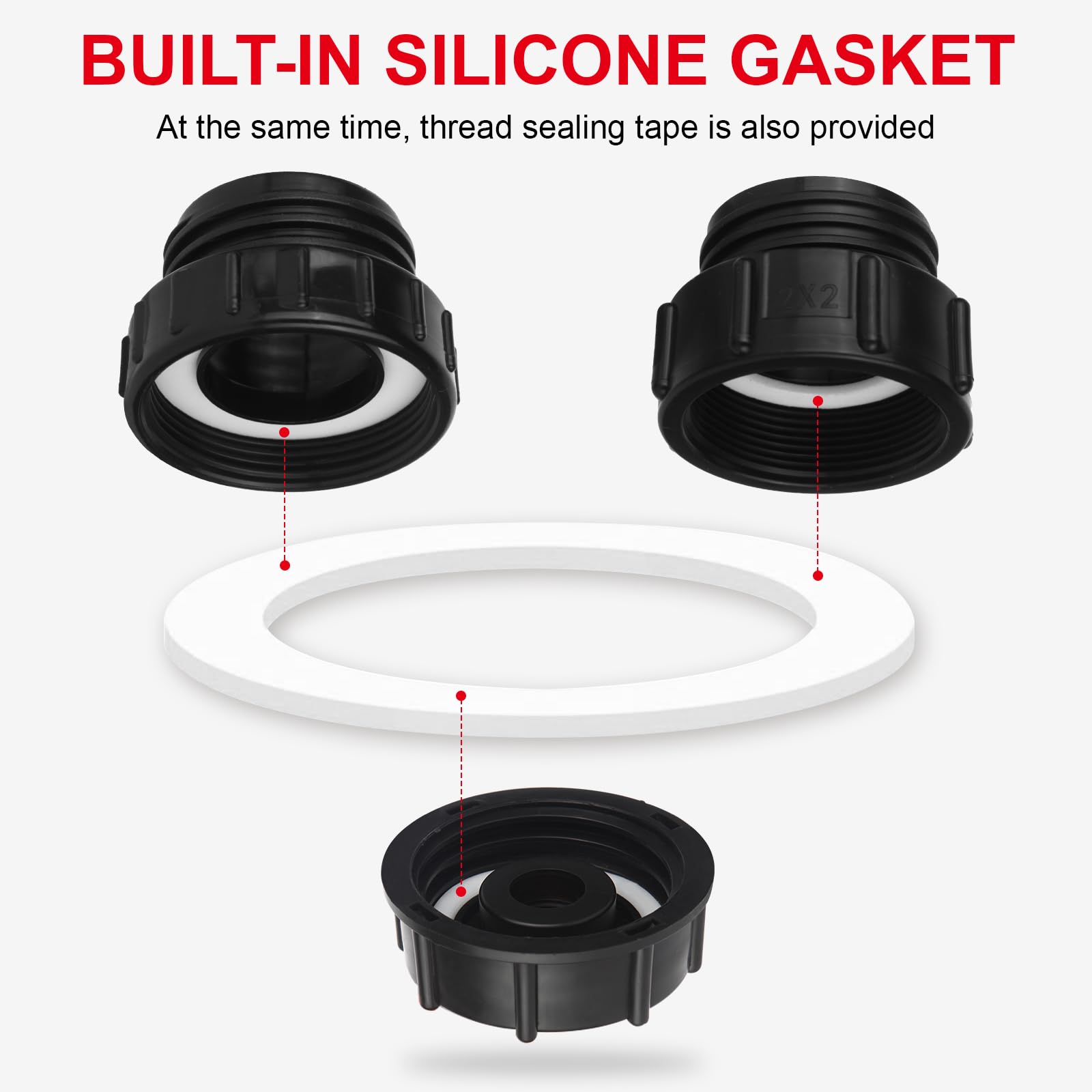 275-330 Gallon IBC Tote Tank Adapter Kit - 3 Size Options (2.44