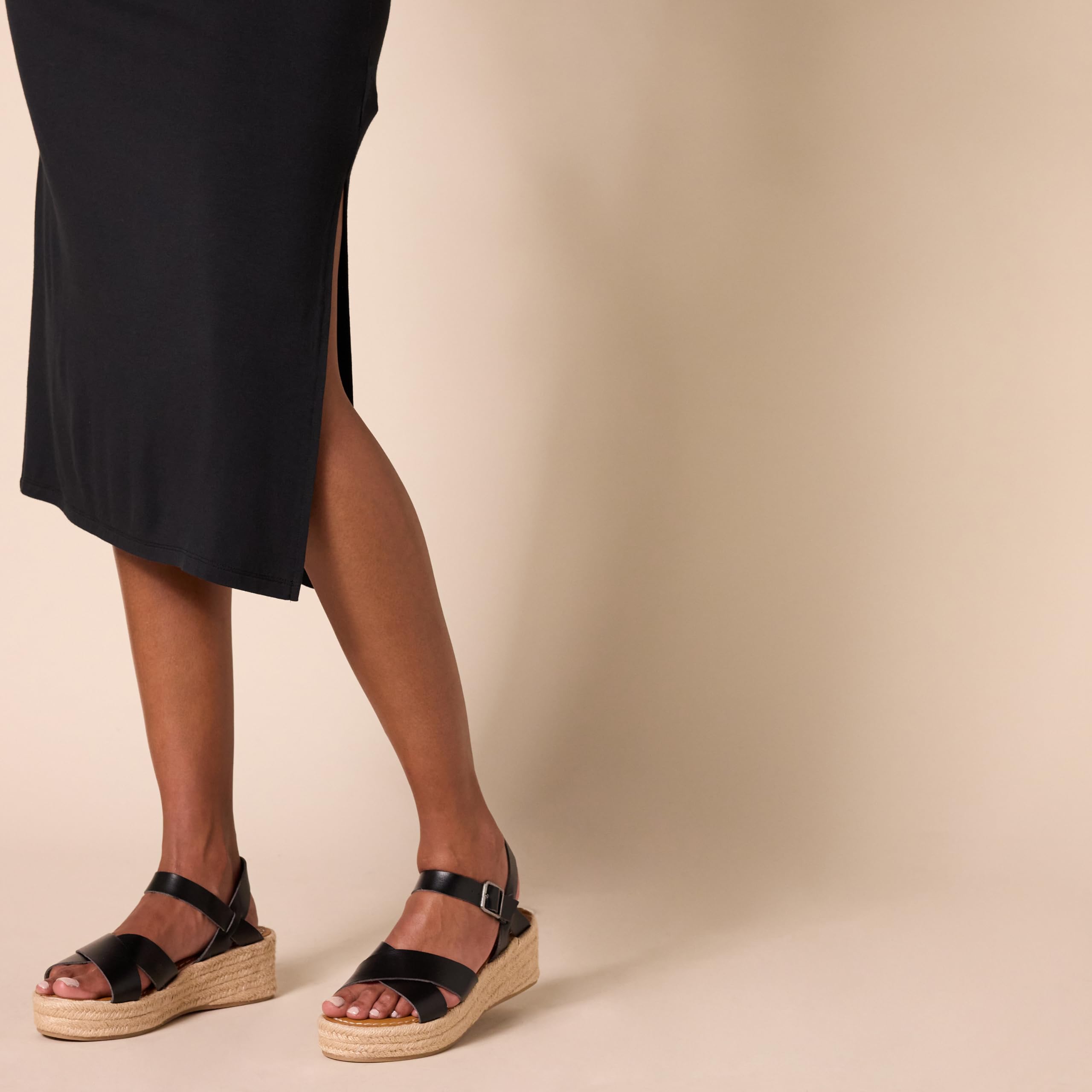 Amazon Essentials Women's Flatform Espadrille Sandals - Comfortable Summer Wedge Shoes for Beach, Vacation & Casual Outfits
