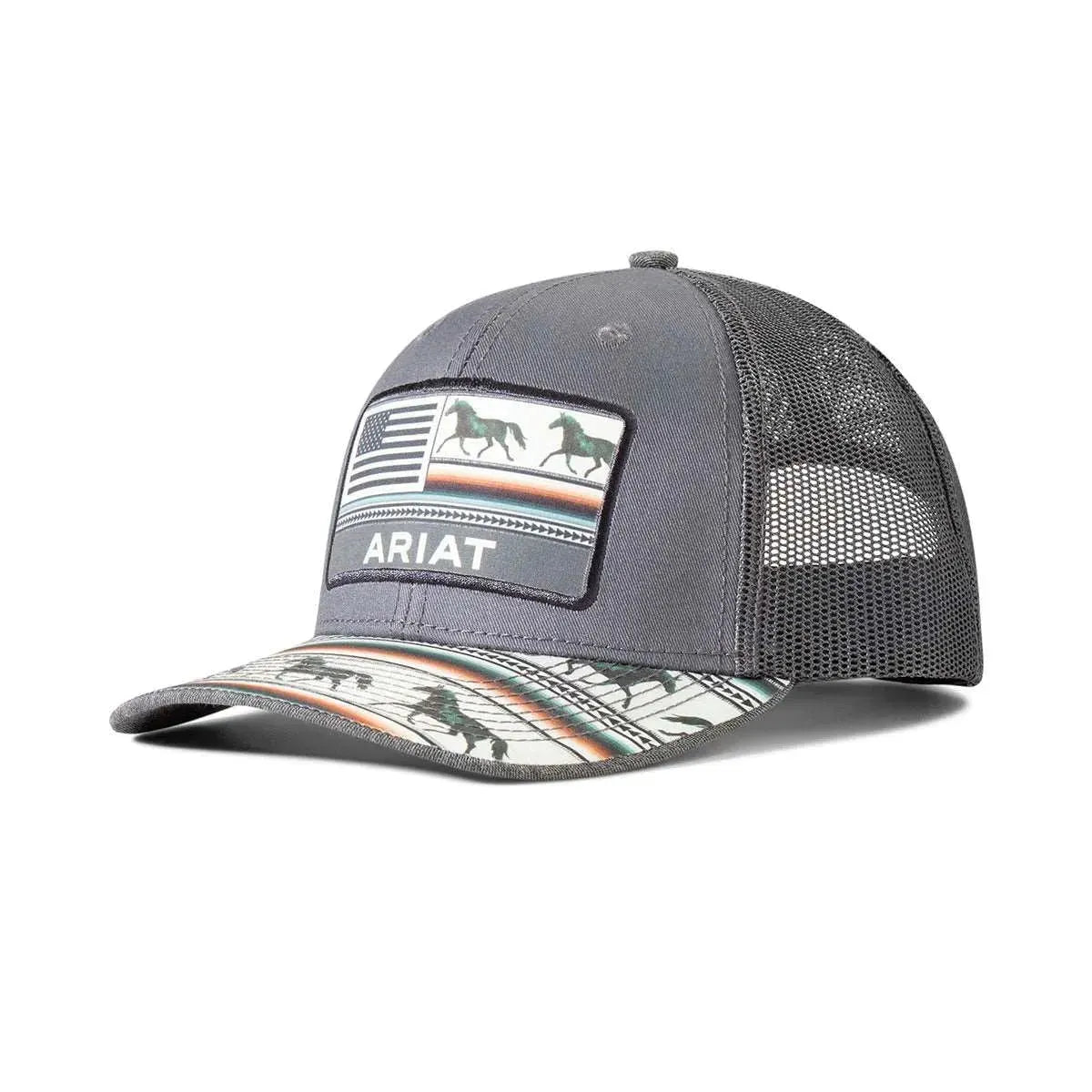 Ariat Grey Western Charm Ball Cap - Stylish Cowboy Hat for Men & Women - Perfect for Rodeo, Horseback Riding & Outdoor Adventures