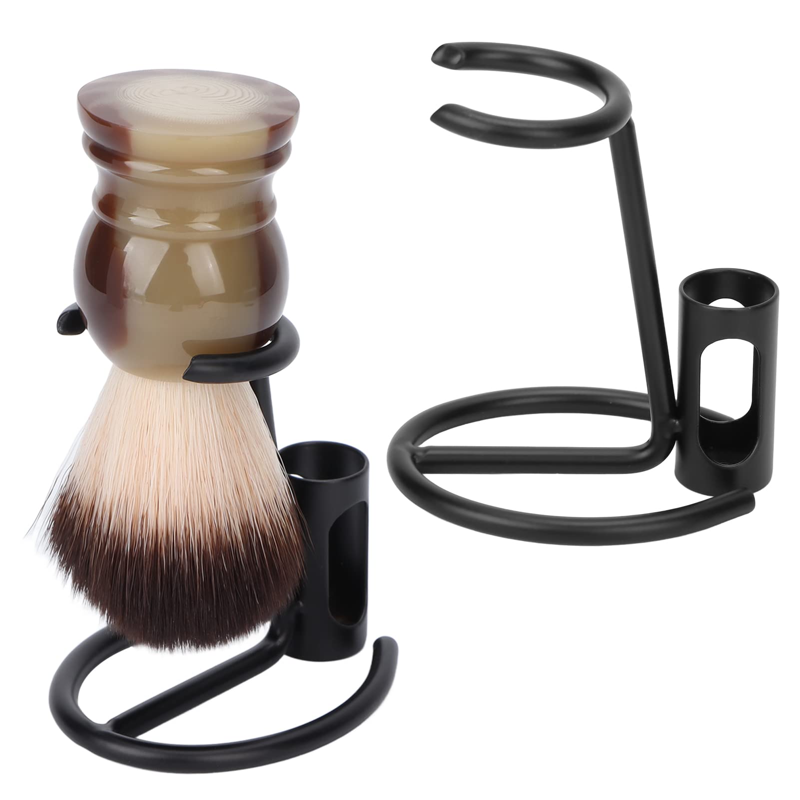 FILFEEL Matte Black Metal Razor & Brush Stand - Quick Drying Safety Razor Holder with Non-Slip Base - Premium Shaving Accessory Organizer for Bathroom Countertop - Ideal for Wet Shaving, Travel & Gift Giving