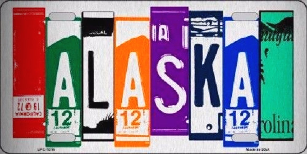 Alaska License Plate Art - Brushed Aluminum Metal Novelty License Plate for Home, Man Cave, Bar & Garage Decor - Perfect for Wall Art, Gift & Collectible Display