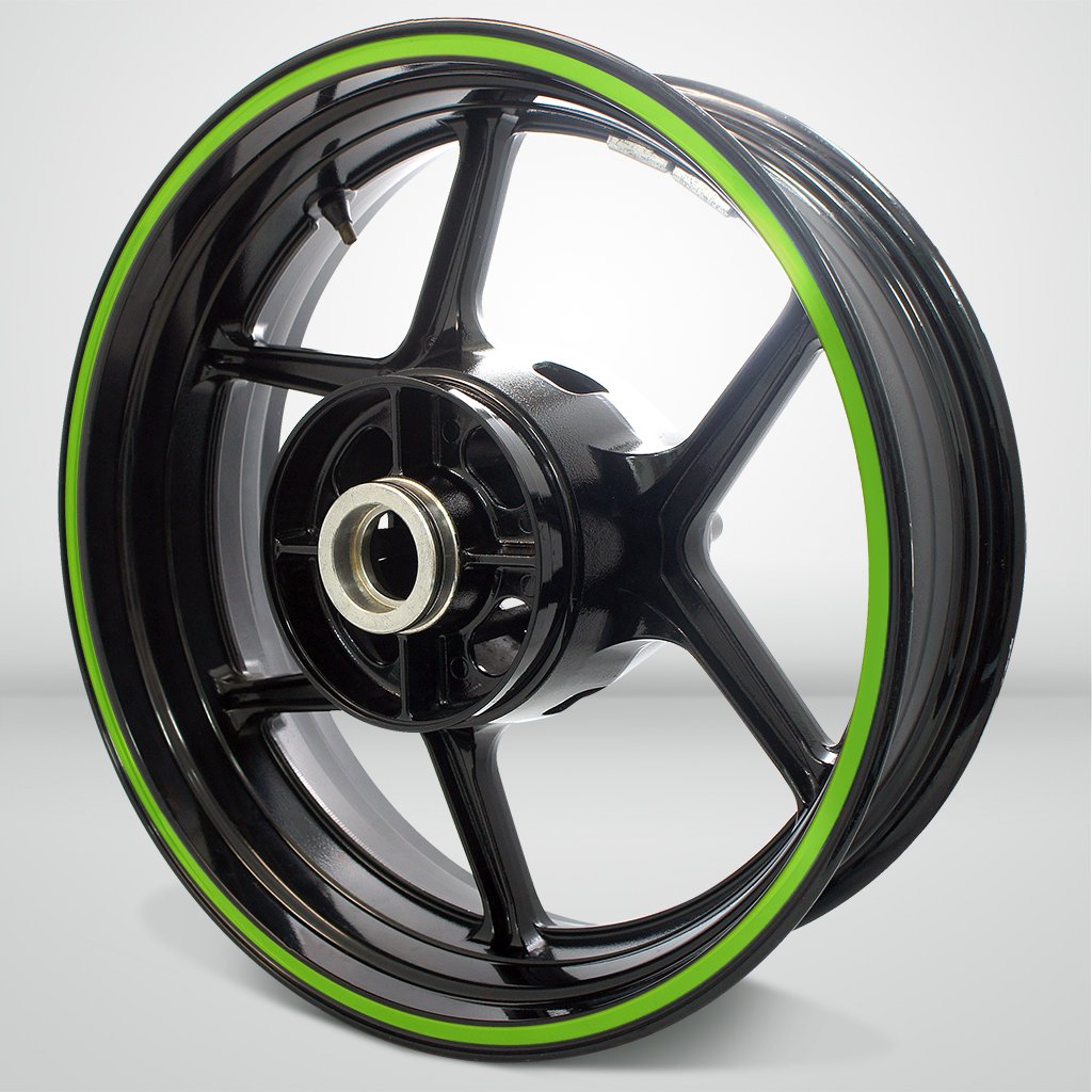 Stickman Vinyls Matte Green Thick Outer Rim Liner Stripe for Kawasaki Ninja 636 - Motorcycle Wheel Rim Decals for Custom Bike Styling & Protection