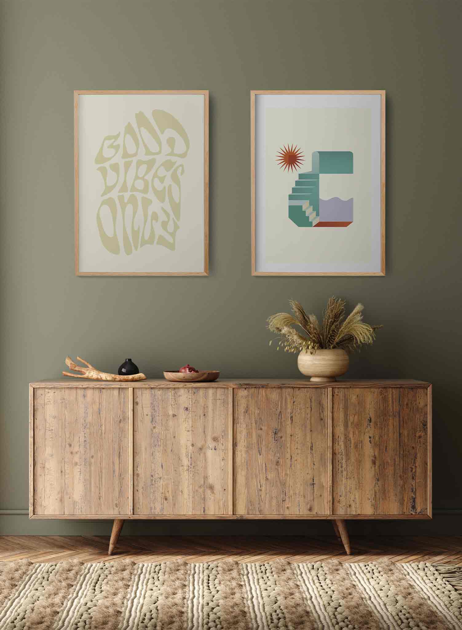 Good Vibes Only Motivational Wall Art Poster - Inspirational Home & Office Decor for Positive Vibes - Perfect for Living Room, Bedroom, or Workspace