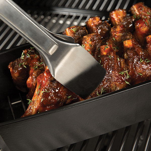 Broil King 69615 Premium Cast Iron Rib Roaster Grill Pan - Perfect for BBQ, Grilling, and Oven Cooking Steaks, Ribs & Roasts