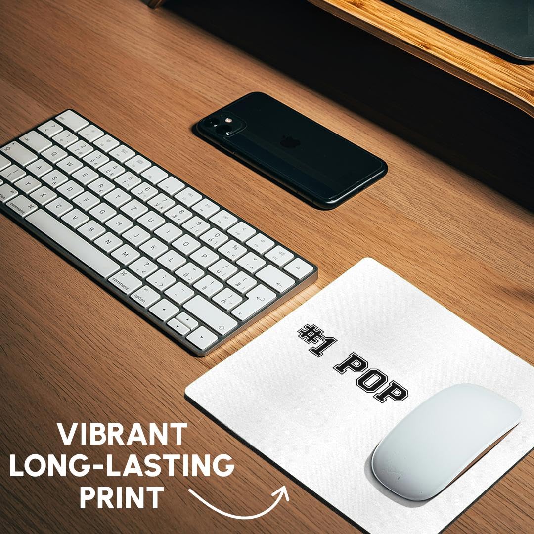 3dRose Number One Grandfather Mouse Pad - 8 x 8 Inches Non-Slip Desk Mat for Computer & Office Use - Perfect Gift for Dad & Grandparents