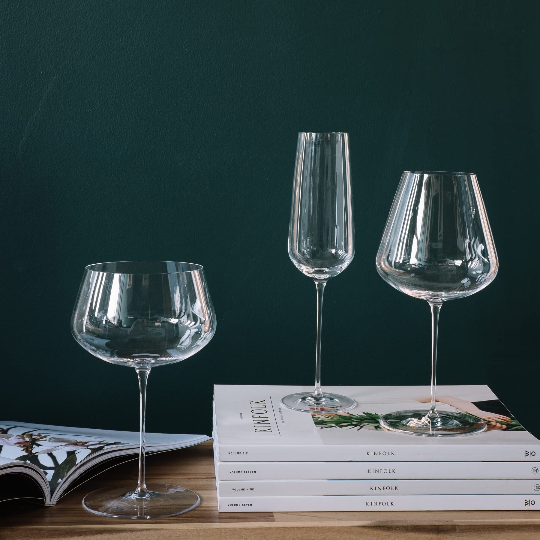 Elegant Burgundy Wine Glasses 32.25 oz - Crystal Clear Lead-Free Stemware for Cocktails & Red Wine | Modern Unique Design | Perfect for Dinner Parties, Romantic Dates & Home Bar Decor