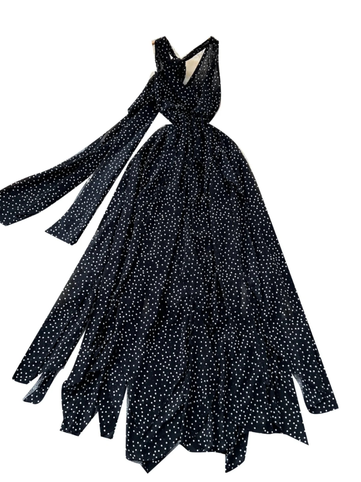 Sexy Black V-Neck Long Club Dress for Women - Slim Sleeveless Backless Irregular Hem Vest Dress | 2024 Summer Fashion Chic Vestidos | Perfect for Nightclubs, Parties & Date Nights