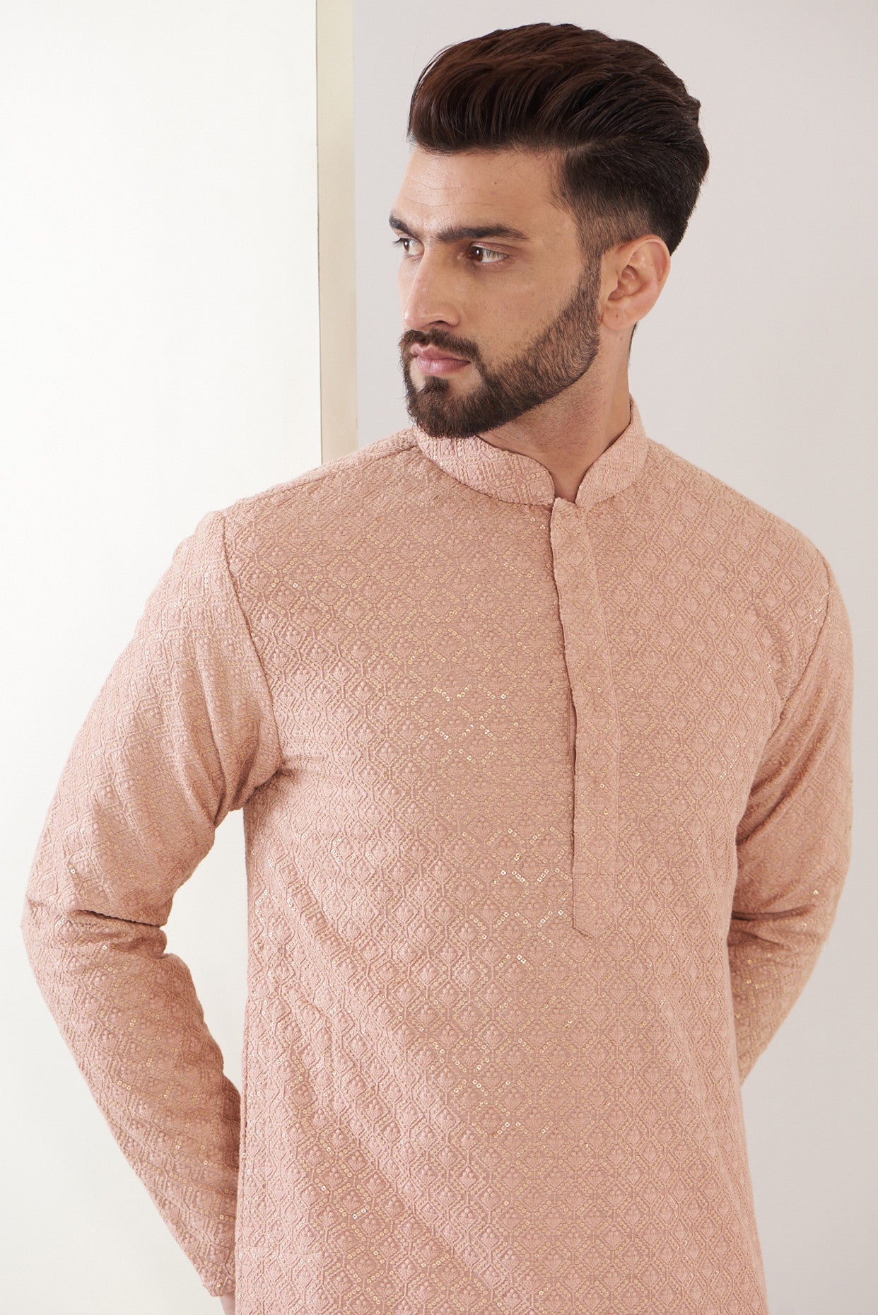 Elegant Pink Chikankari Kurta for Women - Traditional Indian Embroidered Tunic - Perfect for Festivals, Weddings & Casual Wear