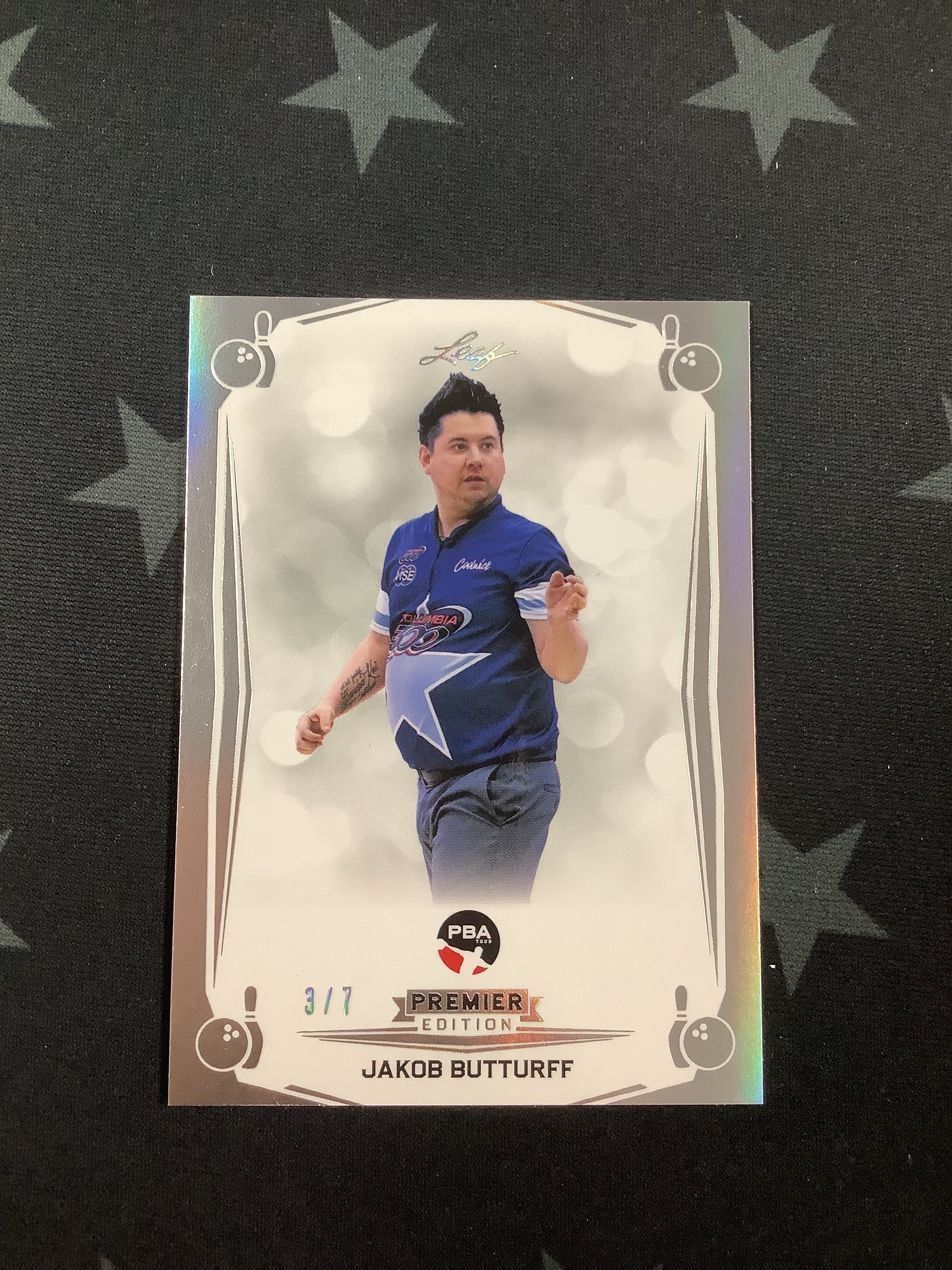 2023 LEAF PREMIER EDITION PBA JAKOB BUTTURFF #3/7 B 19 SILVER Bowling Trading Card - Rare Collectible for Sports Memorabilia & Card Game Enthusiasts
