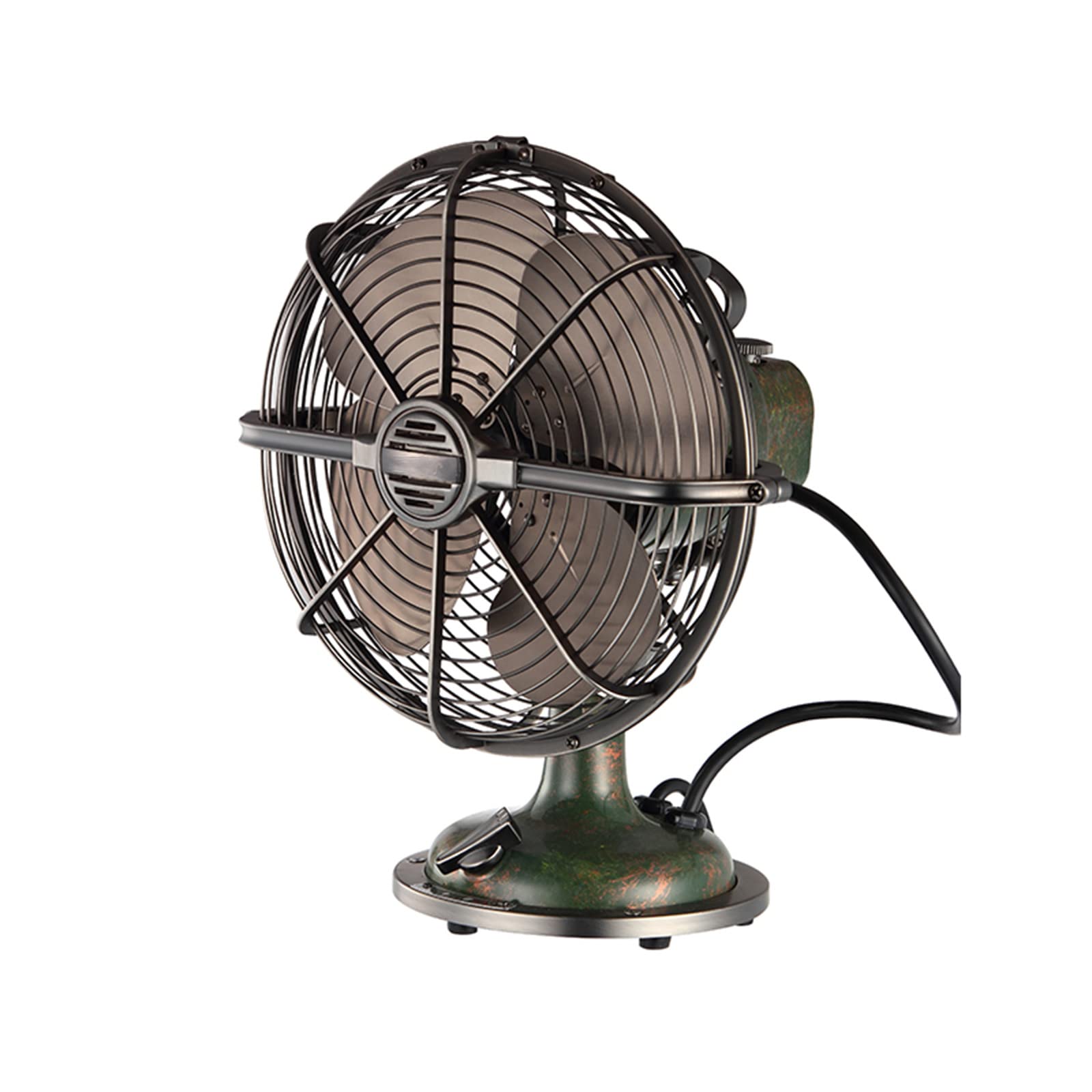 WMQ Retro Vintage Electric Fan - 6 to 12 Inch Metal Industrial Style Desktop Fan with Power Cord | Perfect for Home Office, Bedroom & Dorm Room Cooling