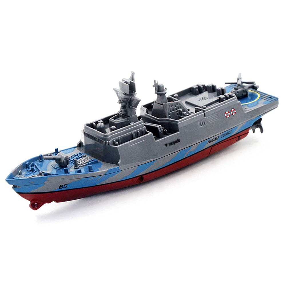 2.4GHz RC Battleship Toy - Waterproof Military Model for Kids Outdoor Play