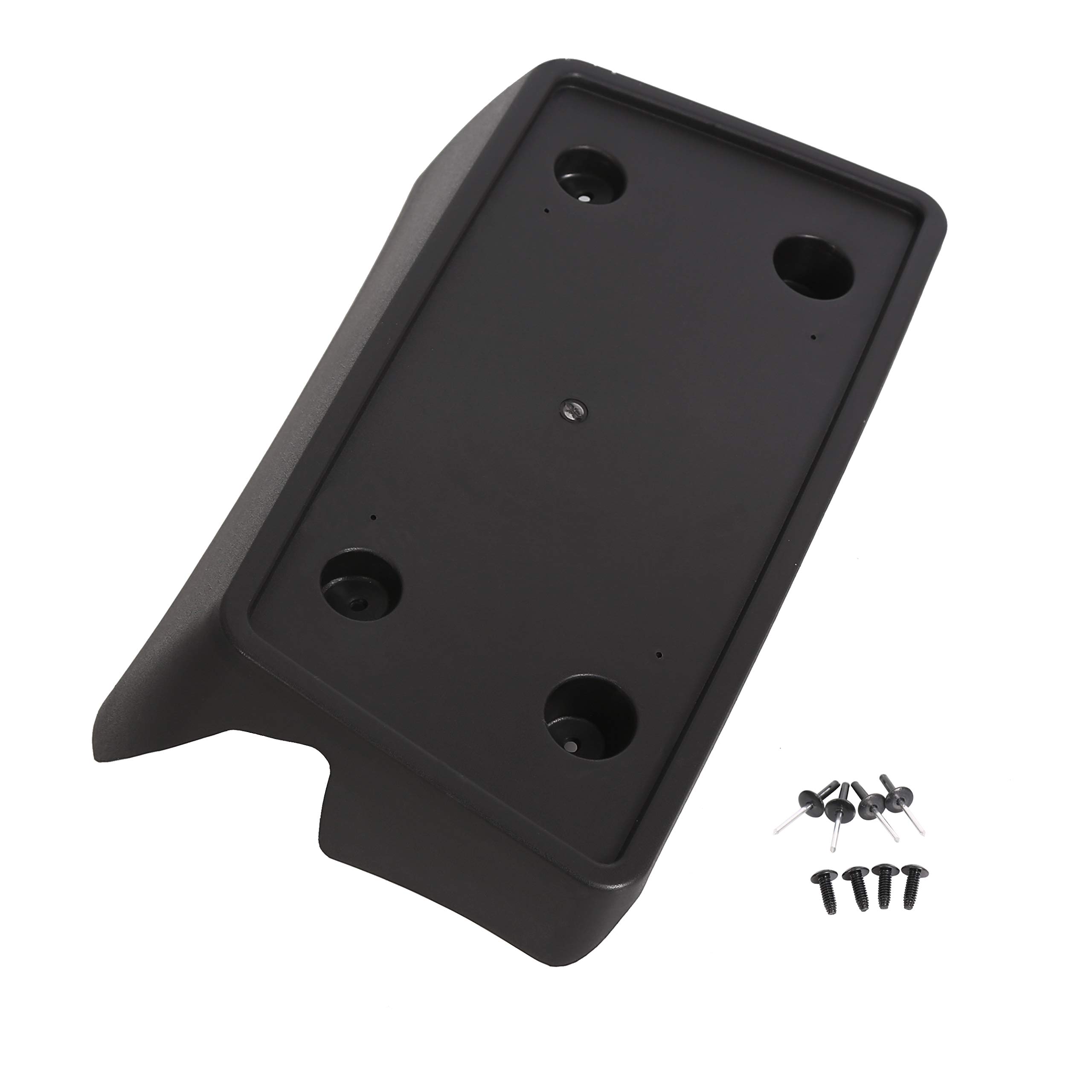 ECOTRIC Front Bumper Impact Bar & License Plate Bracket for 2007-2013 Chevy Silverado 1500/2500/3500 - Heavy Duty License Plate Frame Holder (2-Pack) - Perfect for Off-Roading, Truck Protection & Customization