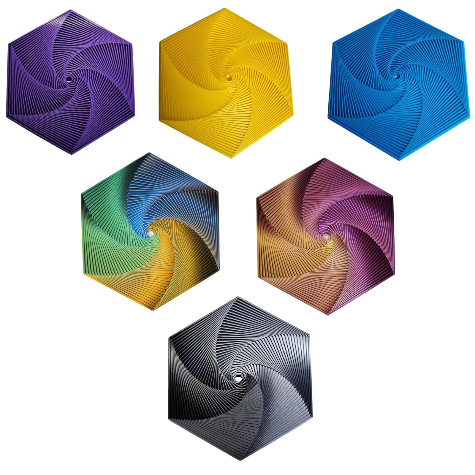 3D Printed Fractal Fidget Hexagon Toy - Kinetic Desk Spinner, Infinity Cube & Mindful Meditation Sensory Tool for Adults - Perfect for Stress Relief, Office Focus & Anxiety Management