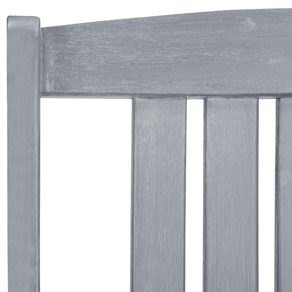 8X Solid Acacia Wood Patio Chairs with Cushions - Weather-Resistant Outdoor Dining Set for Garden, Balcony, Backyard, Terrace - Gray Lounge Seating Furniture for Home & Commercial Use