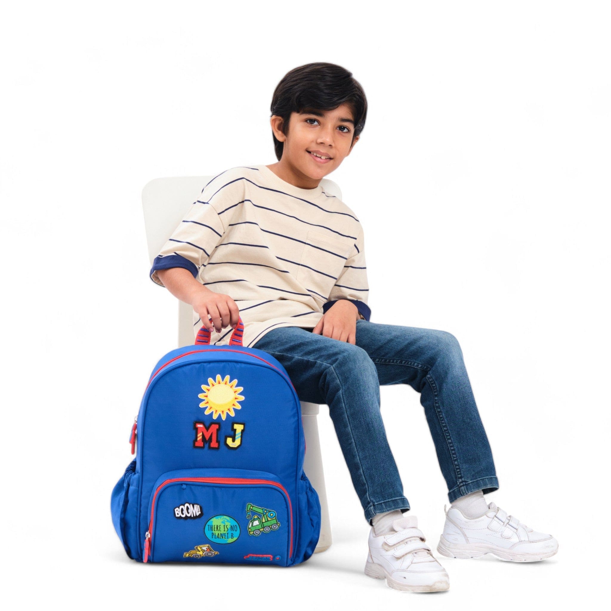 Moji Medium Backpack for Women & Men - Lightweight Travel Backpack, Water-Resistant Laptop Backpack with USB Port (Bomba Blue) - Perfect for School, Work, Hiking & Daily Commute
