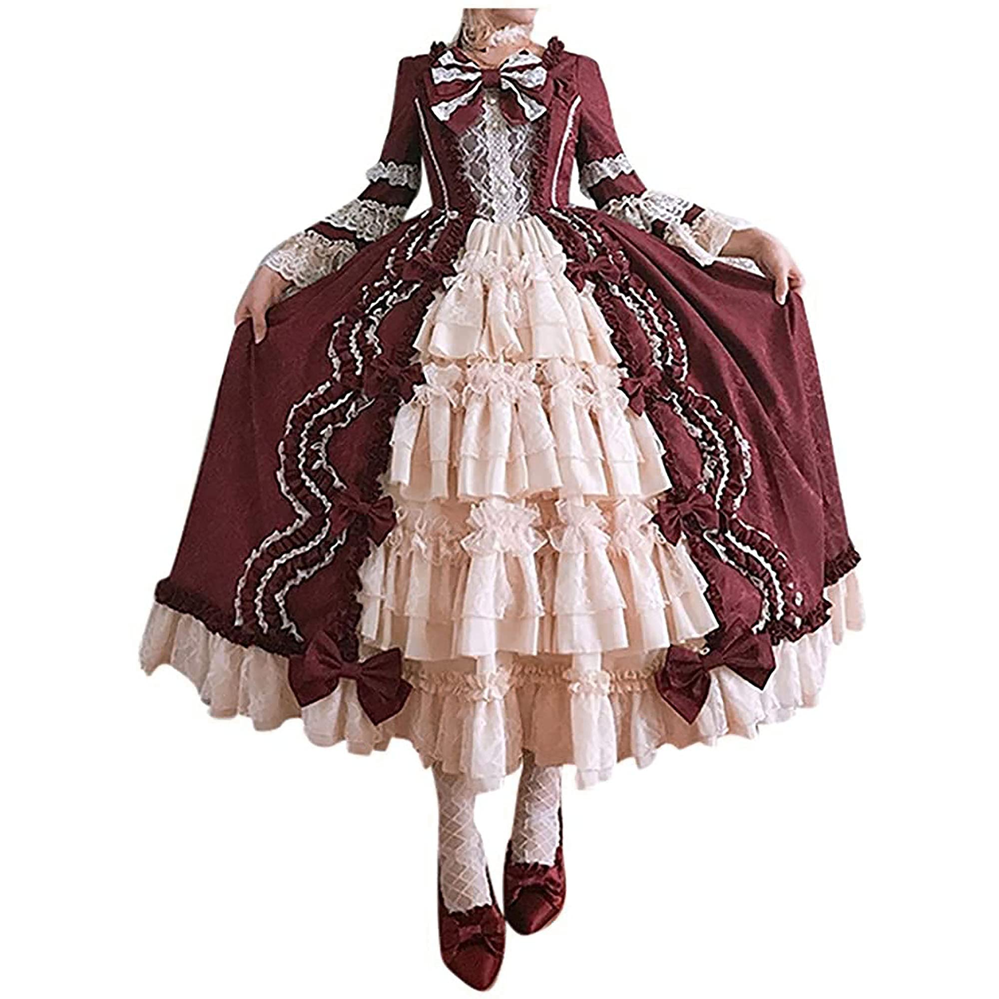 Victorian Rococo Dress for Women - Elegant Renaissance Medieval Ball Gown | Southern Belle Civil War Costume | Perfect for Halloween Party, Cosplay, Historical Reenactments & Themed Events
