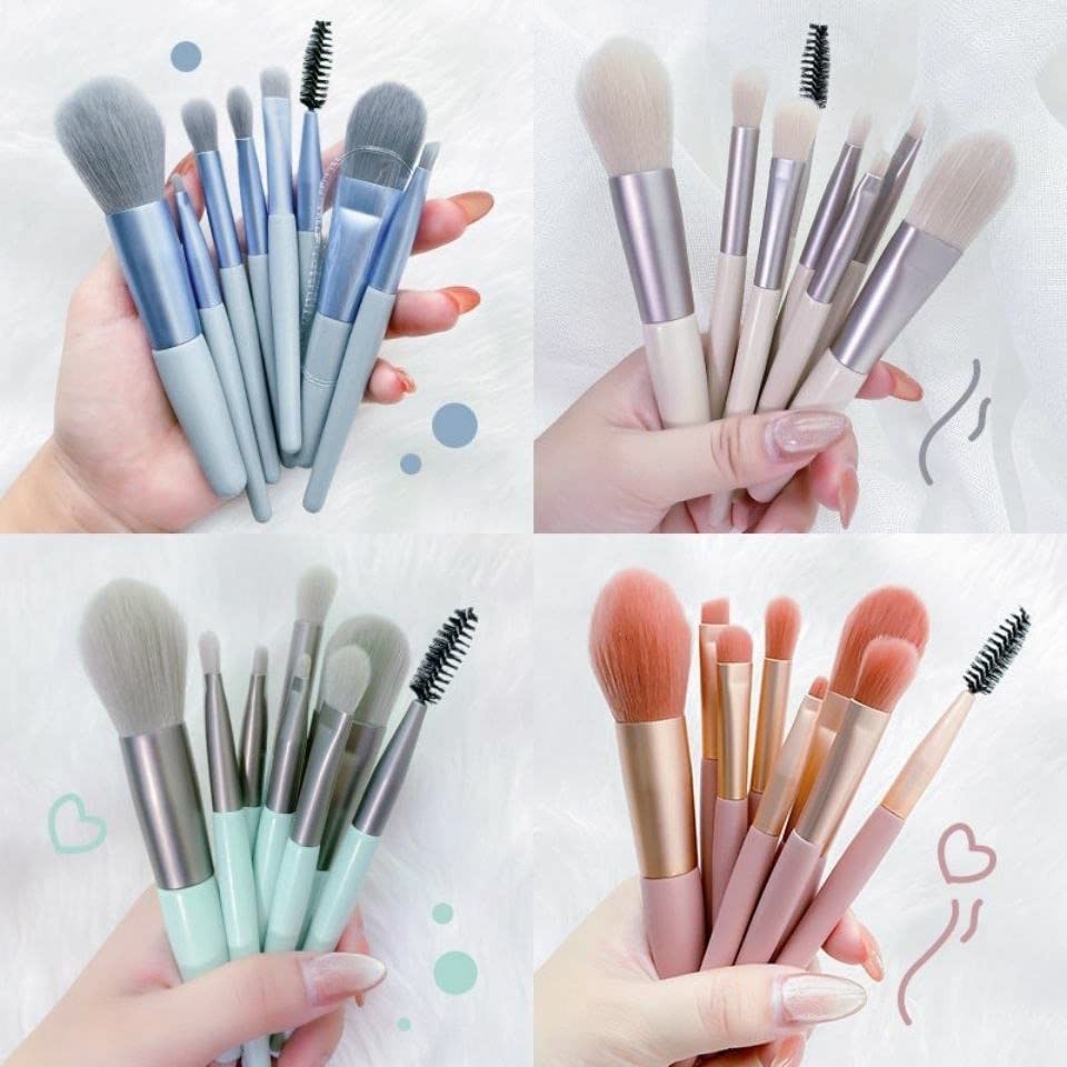 Premium 8-Piece Makeup Brush Set for Foundation, Blush, Eyeshadow, Eyeliner & Brows | Portable Travel Cosmetic Brush Kit | Perfect for Professional Makeup & On-The-Go Touchups