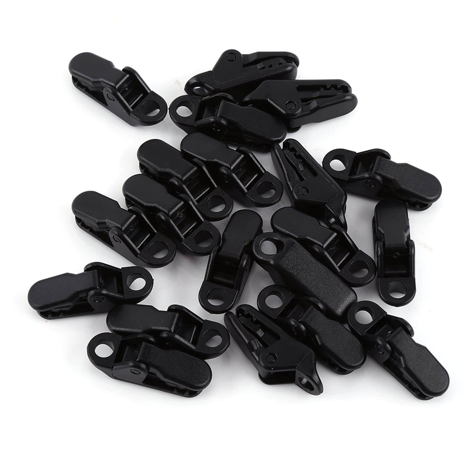 Outdoor Camping Tarp Clips 20Pcs - Black Plastic Clamps for Awning & Tarpaulin - Secure & Tighten for Camping & Hiking