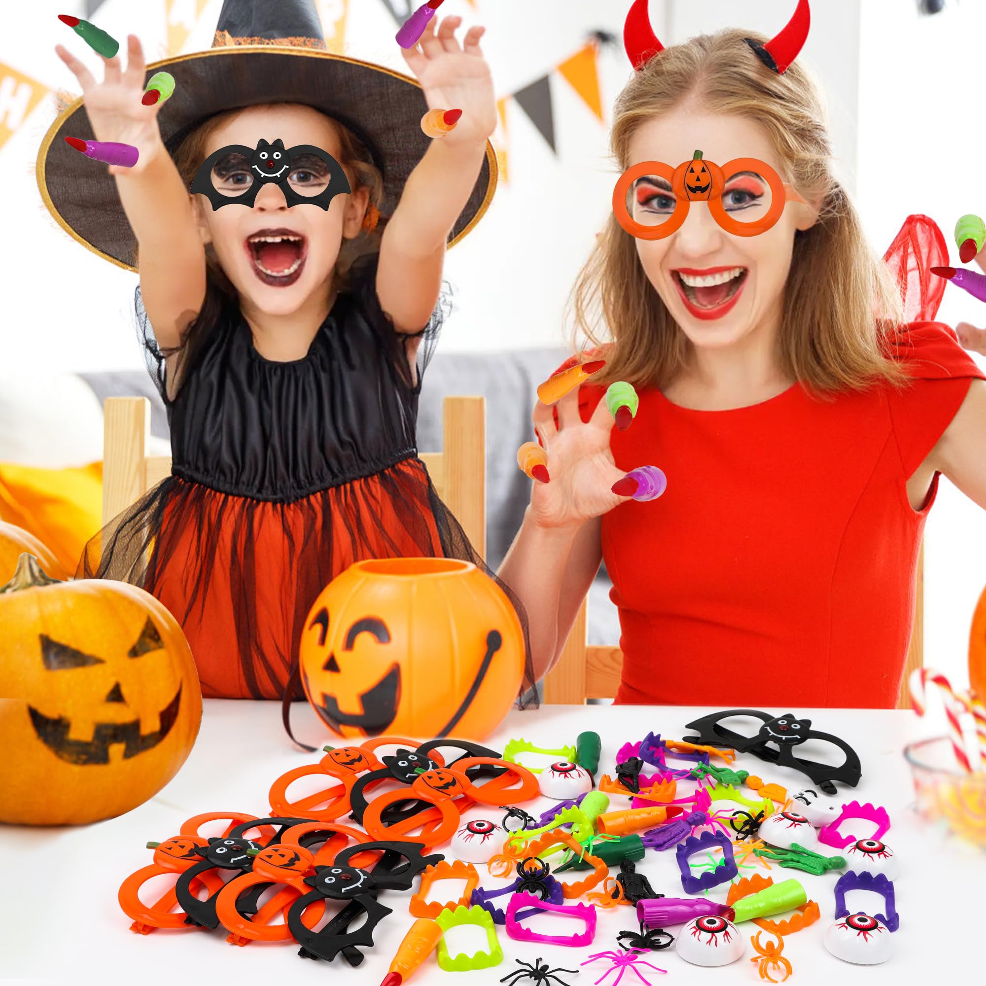 64 PCS Halloween Party Favors Assortment - Spooky Toys for Kids, Trick or Treat Gifts, Treat Bag Fillers & Party Prizes - Perfect for Classroom Celebrations, Neighborhood Halloween Events & Costume Parties