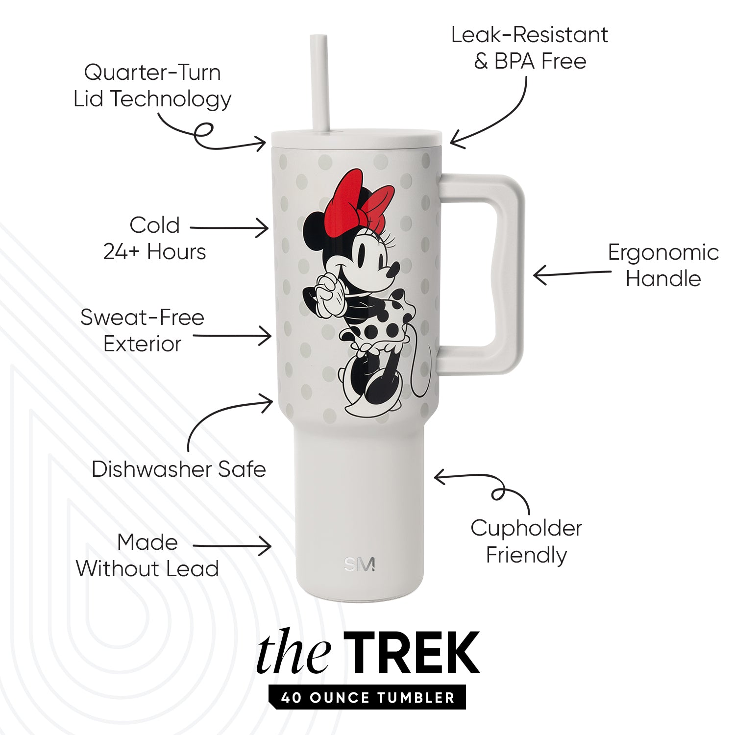 Disney Trek Tumbler 40Oz Stainless Steel Vacuum Insulated Water Bottle with Lid - Perfect for Hiking, Camping & Outdoor Adventures