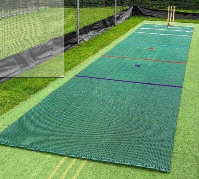 FORTRESS INSTANT CRICKET PITCH MAT - 22.68M Multi-Age Markings with Trolley | Practice & Match Play | Perfect for Backyard, School & Club Cricket Training