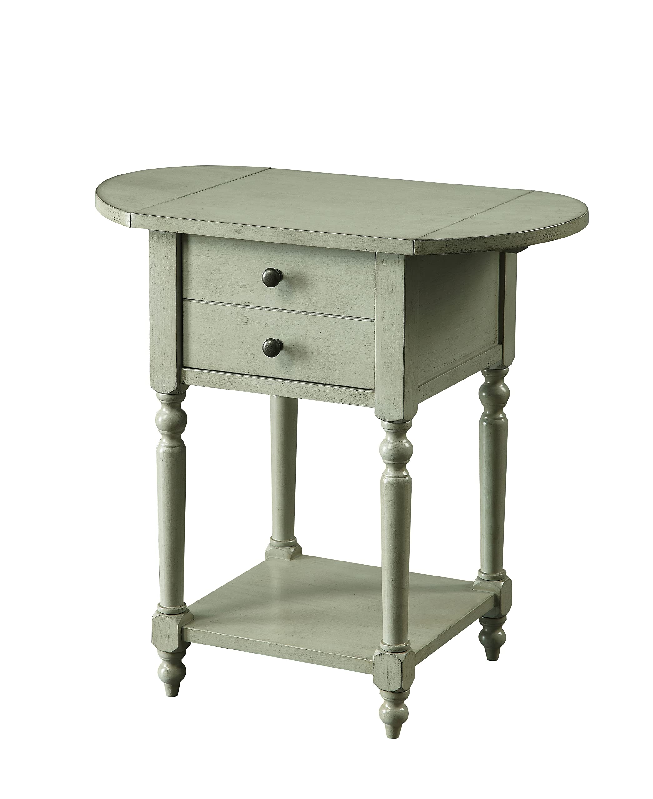 HOMES: Inside + Out Liliana Side Table in Antique Gray - Perfect for Living Room, Bedroom, or Office Decor