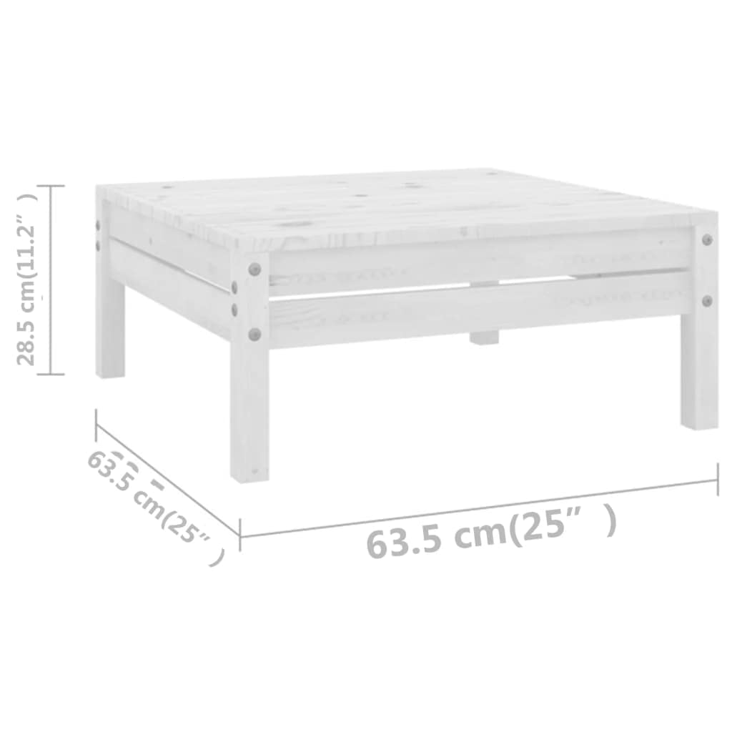10-Piece White Solid Pinewood Outdoor Patio Furniture Set - All-Weather Resistant Garden Dining Table & Conversation Sofa for Backyard, Poolside, and Deck Relaxation