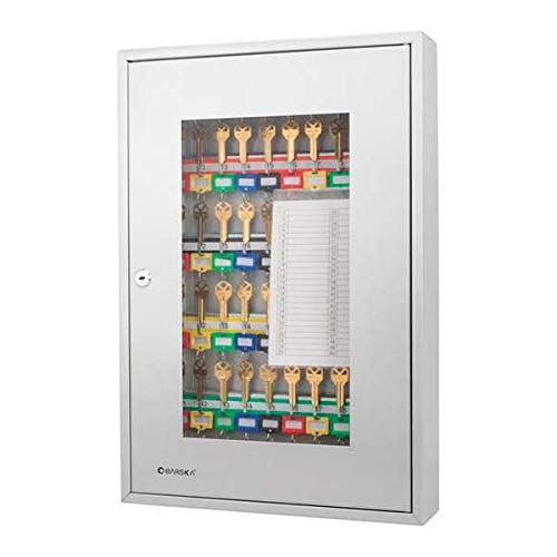 50 Key Cabinet with Hooks - 21.75 Inch Wall Mount Key Organizer for Home, Office & Hotel - Durable Metal Key Storage with Lock for Security & Organization