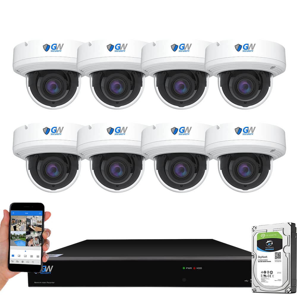 16 Channel 4K Security Camera System with 8MP AI Facial Recognition - 5X Optical Zoom PoE IP Dome Cameras for Home & Business Surveillance (3840x2160 @30fps, Human/Vehicle Detection) - Ideal for 24/7 Monitoring of Stores, Warehouses & Residential Properties