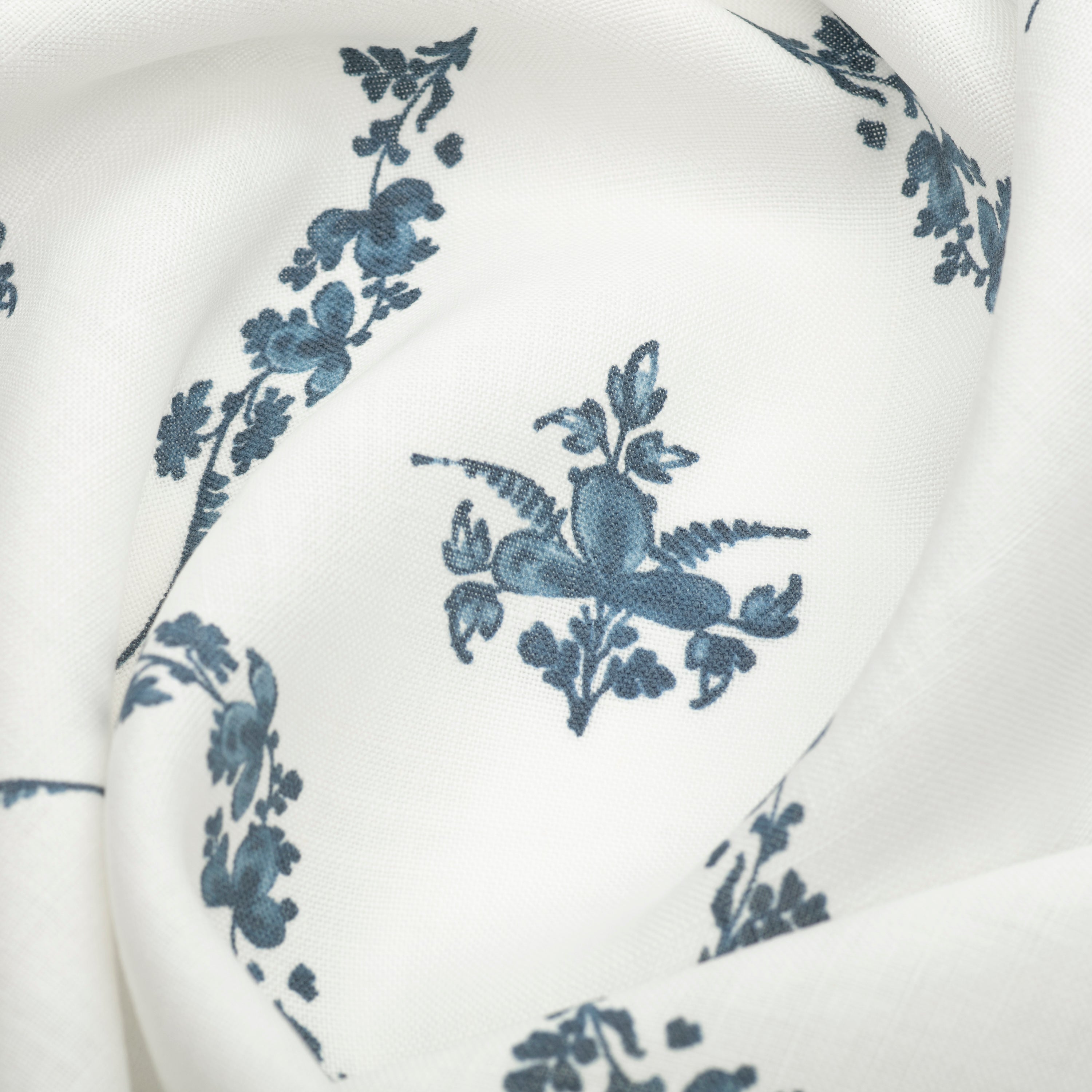 Trifolium Wreath Linen Table Runner - Midnight on Ivory Elegant Home Decor for Dining Room & Wedding Centerpieces