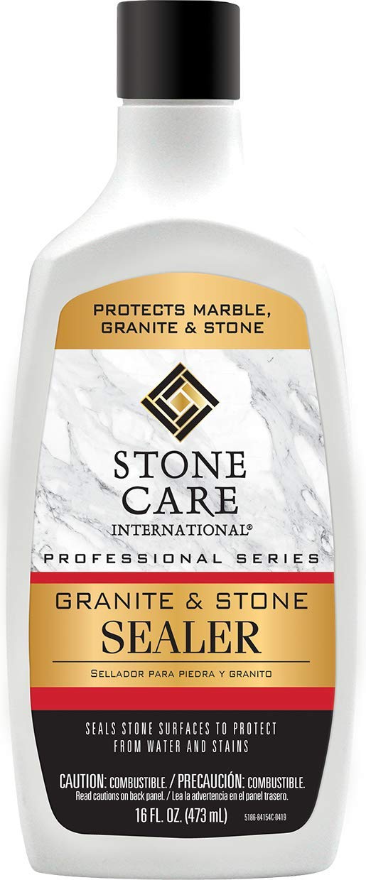 Stone Care International Granite Stone Sealer - 16oz Water-Based Sealer for Granite, Marble, Soapstone, Quartz, Quartzite, Slate, Limestone & Corian - Protects Countertops, Tile & Laminate Surfaces from Stains & Damage - Ideal for Kitchen, Bathroom & Outdoor Use