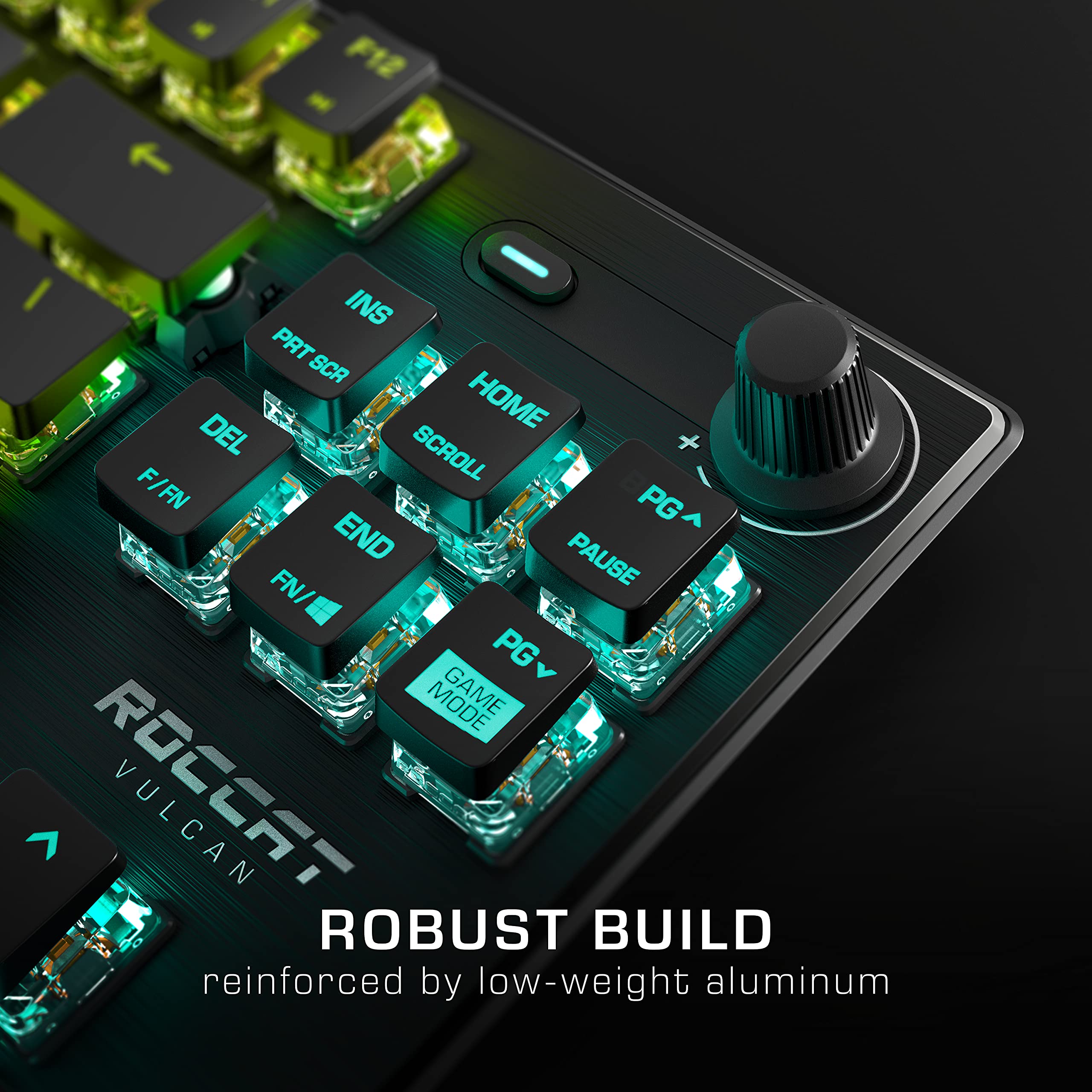 ROCCAT Vulcan TKL Compact Mechanical Gaming Keyboard - Titan Switch Optical, RGB AIMO Lighting, Anodized Aluminum Frame, Detachable USB-C - Tenkeyless Design for PC Gamers & Esports | Perfect for FPS, MOBA & Typing