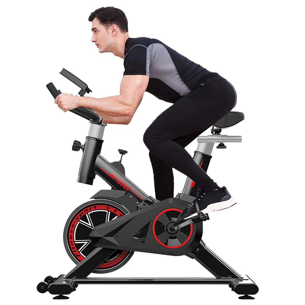 Indoor Cycling Bike Stationary - Belt Drive Exercise Bike with Mechanical Resistance, Comfortable Seat Cushion & Foldable Design | Perfect for Home Gym, Cold Weather Workouts & Under Desk Fitness