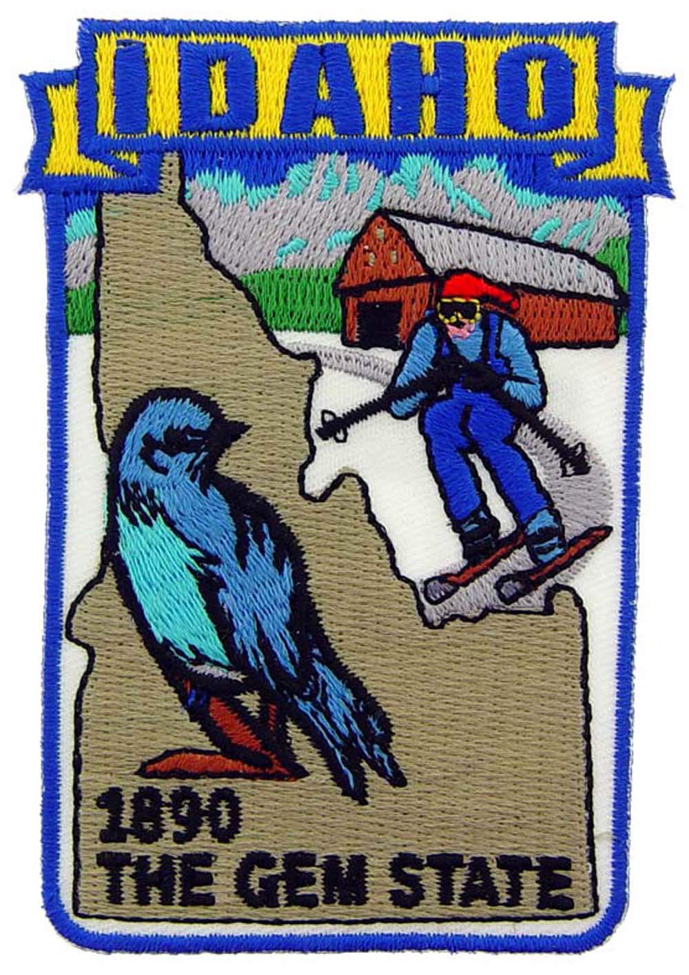 Idaho State Shaped Embroidered Iron-On Patch - US Map Souvenir for Jackets, Hats & Backpacks - Perfect for Travelers & Collectors