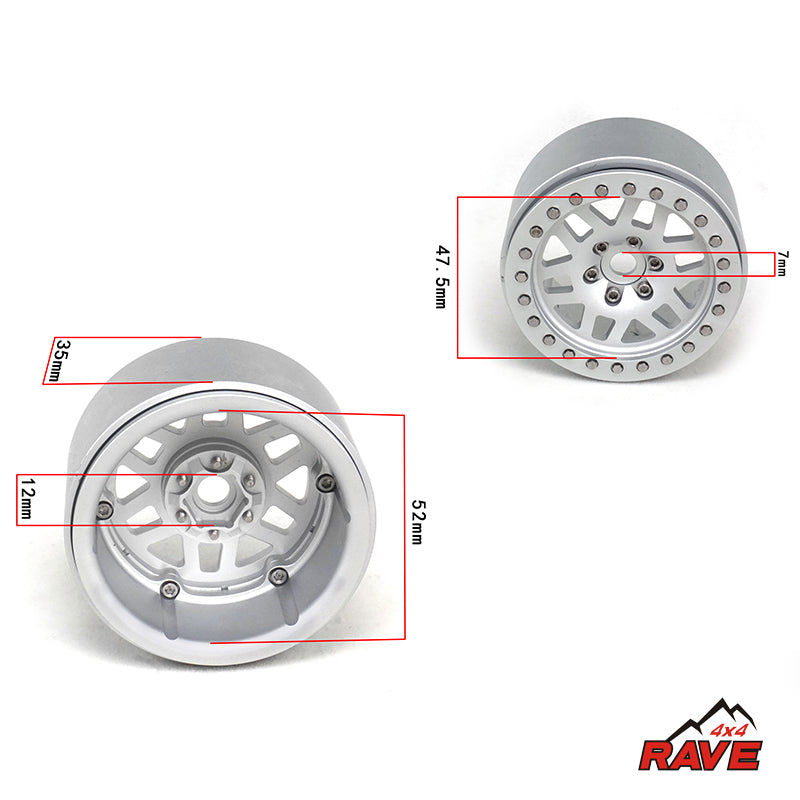1PC RAVE 4X4 Metal 2.2in Wheel Hub for 1/10 SCX10 D90 RC Crawler Car - Heavy Duty Off-Road Remote Control Climbing Vehicle Accessory (Optional Versions Available) - Perfect for Rock Crawling, Trail Adventures & RC Car Upgrades