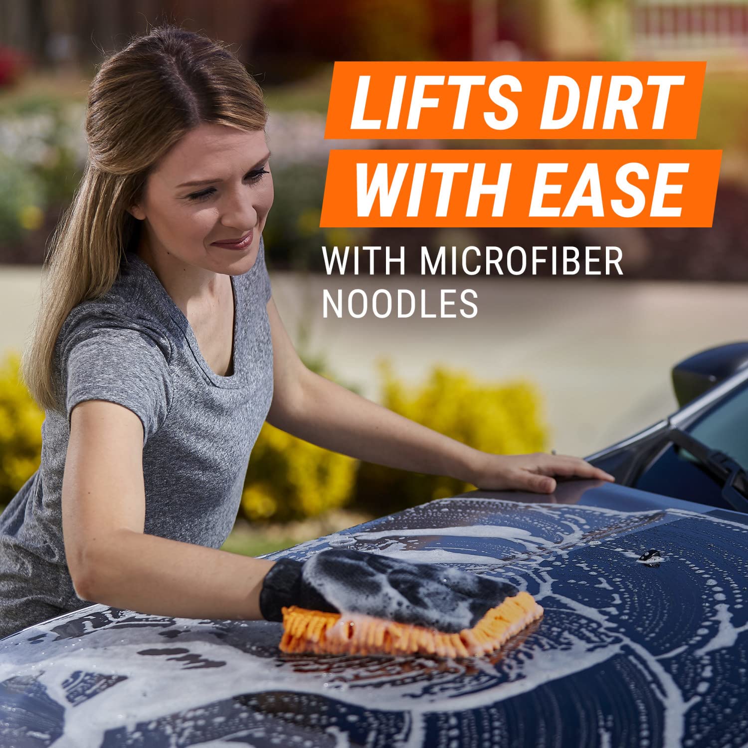 Armor All Microfiber Car Wash Mitt & Glove - Premium Dual Pack for Safe Scrubbing on Cars, Trucks, Motorcycles, RVs & Boats | Scratch-Free Cleaning for Paint Protection & Shine | Ideal for Hand Washing, Detailing & Auto Care