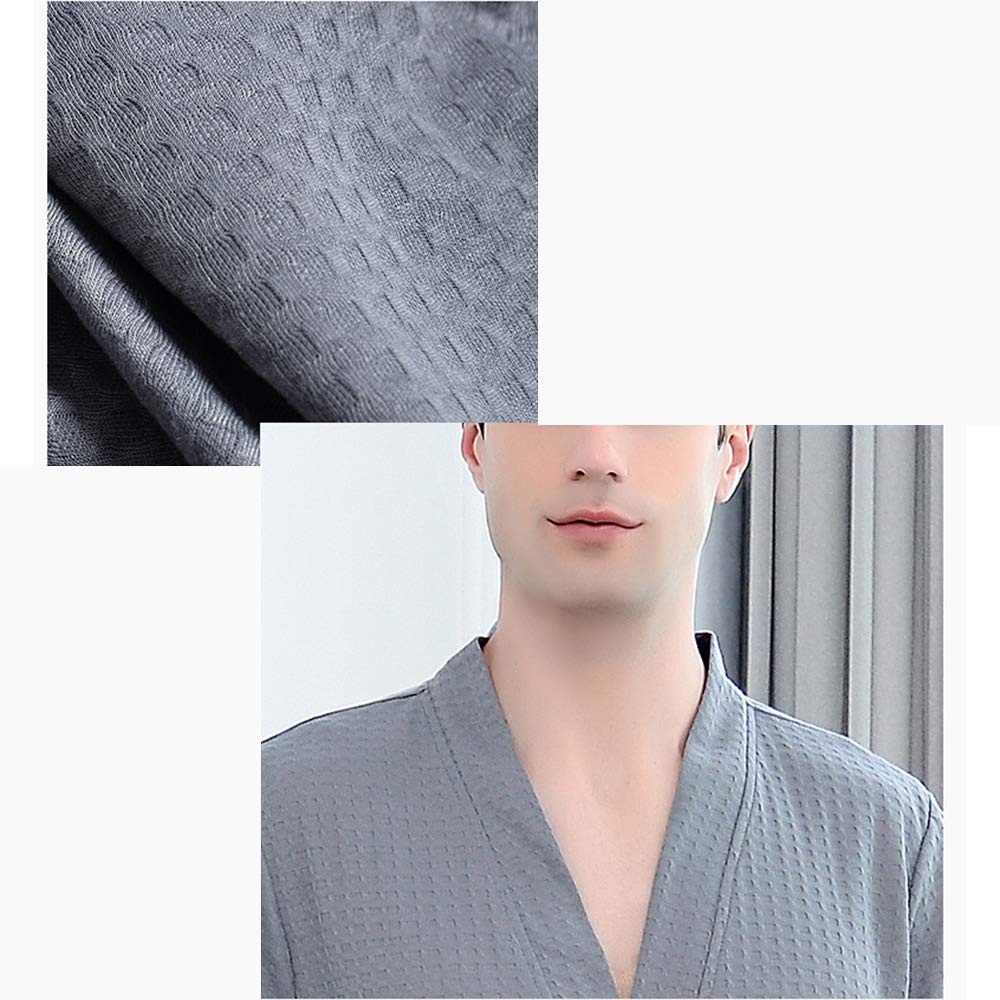 ASHER FASHION Women's Lightweight Fleece Robe - Soft Long Waffle Kimono Bathrobe for Women & Men, Unisex Spa Robe - Perfect for Lounge, Relaxation & Home Comfort
